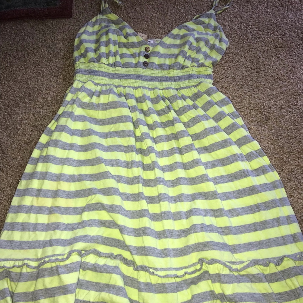 Yellow and grey dress